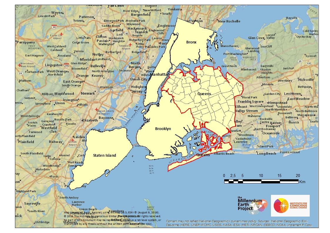 Figura 1. Mapa de la ciudad de Nueva York, por distritos