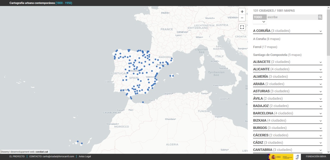 Catálogo digital de cartografía urbana contemporánea en España