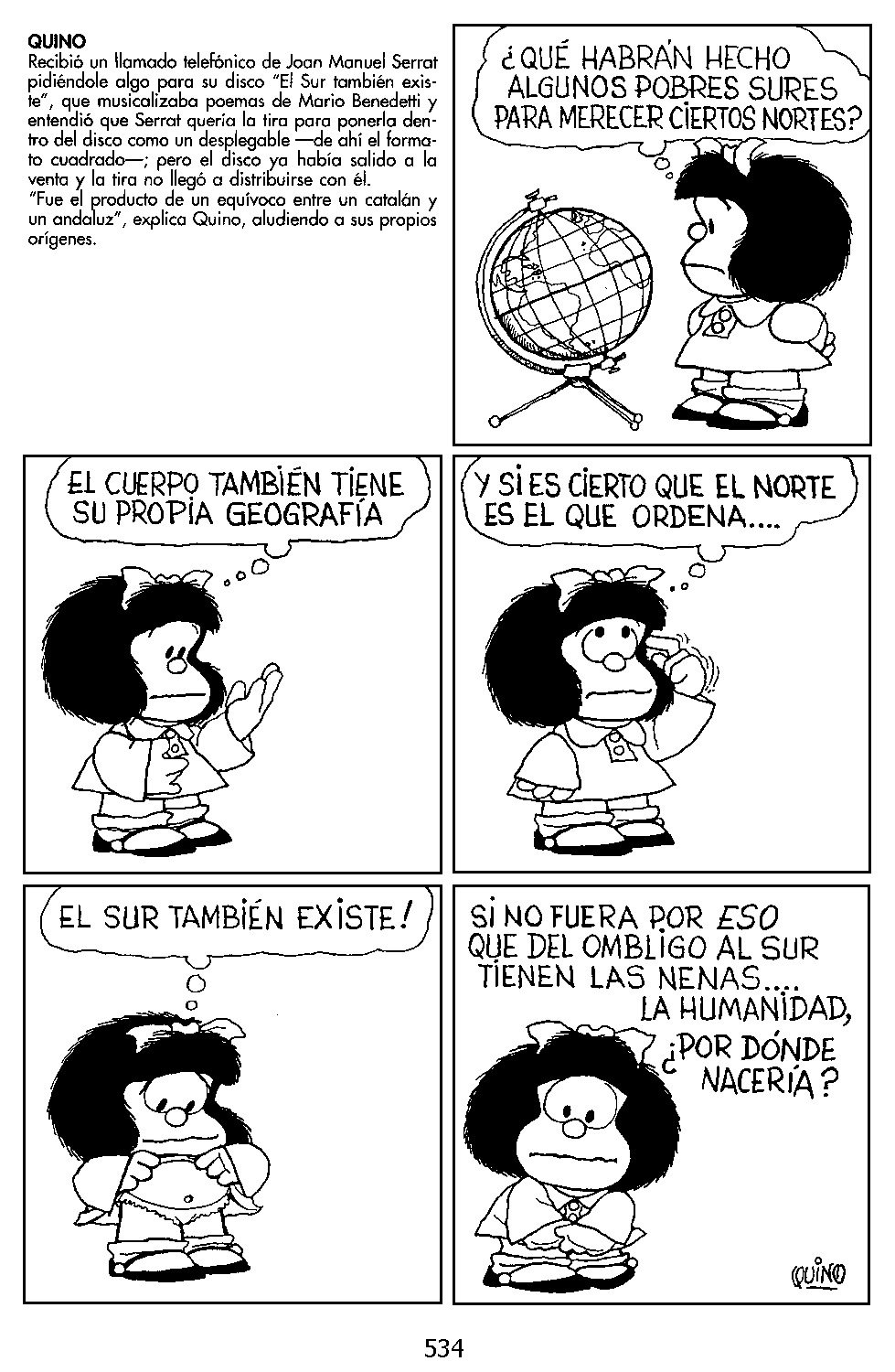 La Mafalda feminista y preocupada por las relaciones norte-sur