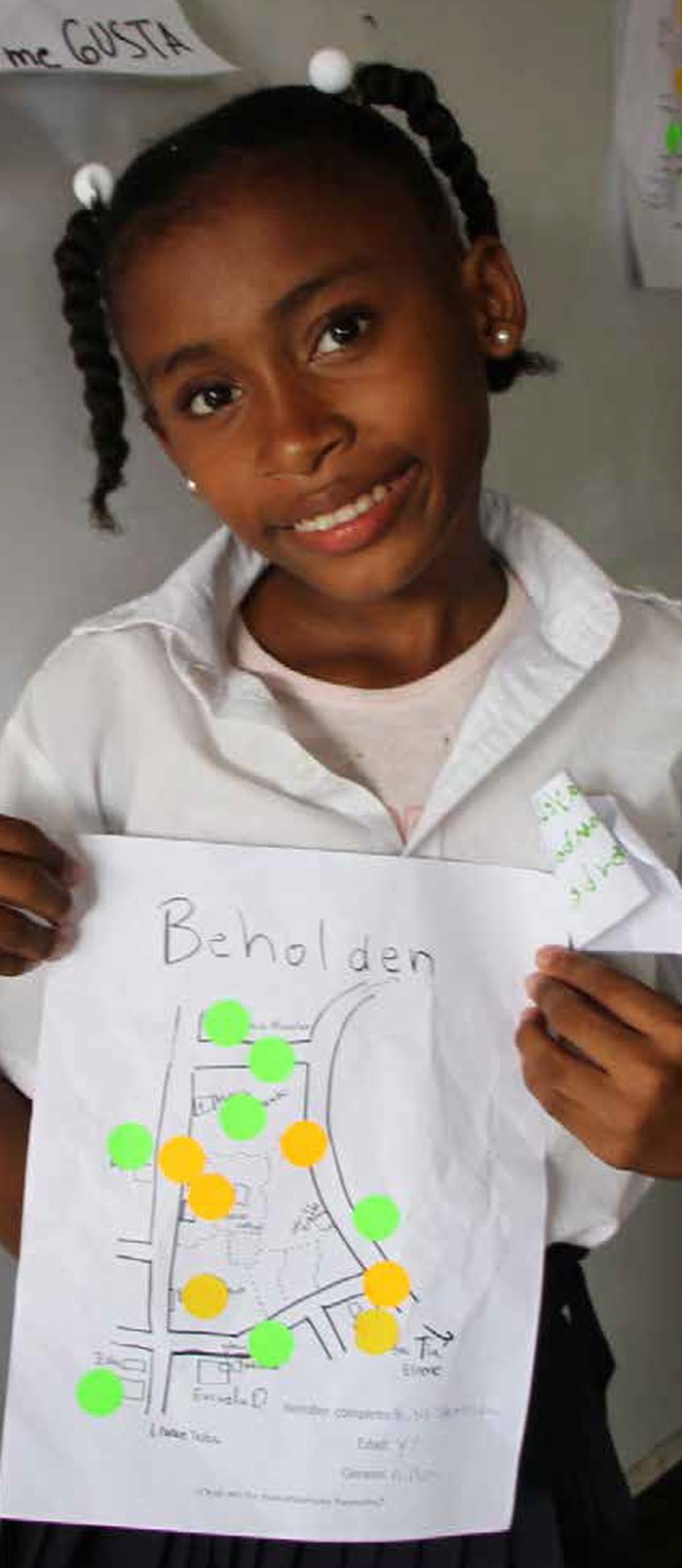 Niña de 5º grado de la Escuela Dinamarca, participante de uno de los talleres. Foto Unicef