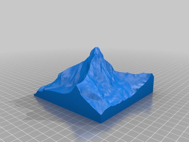Topography model of the Matterhorn in Switzerland. Foto de jawensi en Thingiverse Topography model of the Matterhorn in Switzerland. Foto de jawensi en Thingiverse