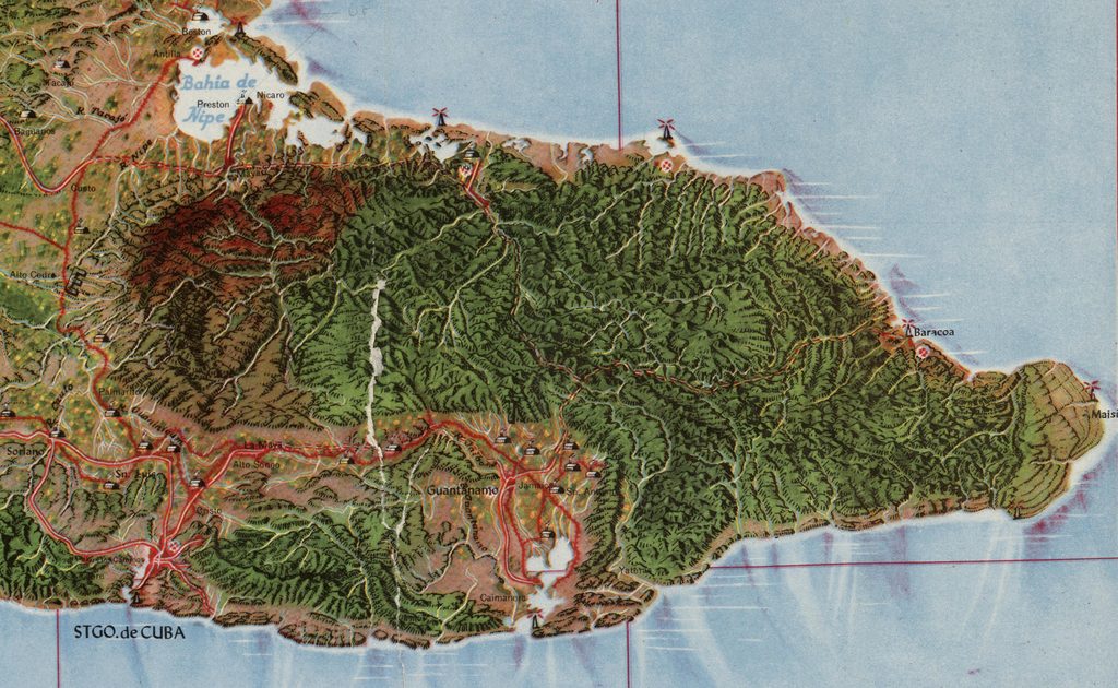 Mapa de los paisajes de Cuba. Detalle. Por Gerardo Canet. Vía davidrumsey.com