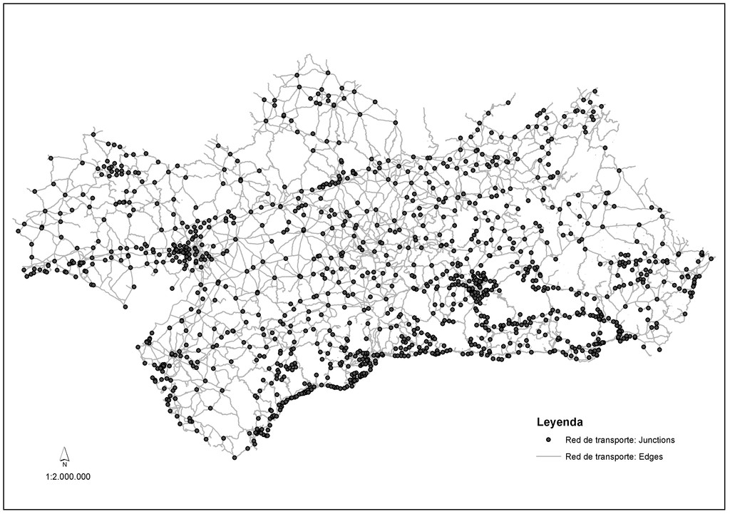 Andalucía, red de transporte unimodal Andalucía, red de transporte unimodal