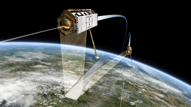 TanDEM-X y TerraSAR-X en formación. DLR